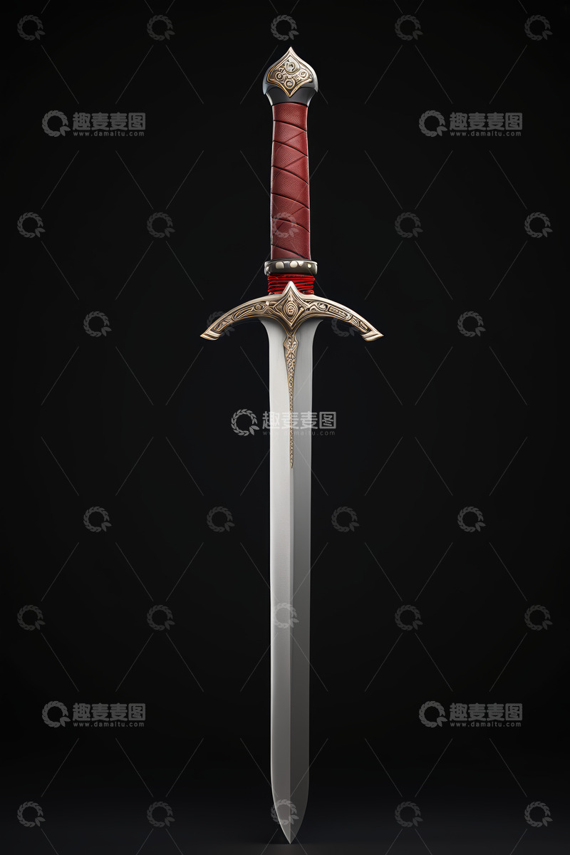 高清大图下载【趣麦麦图】装饰华丽的金属剑特写