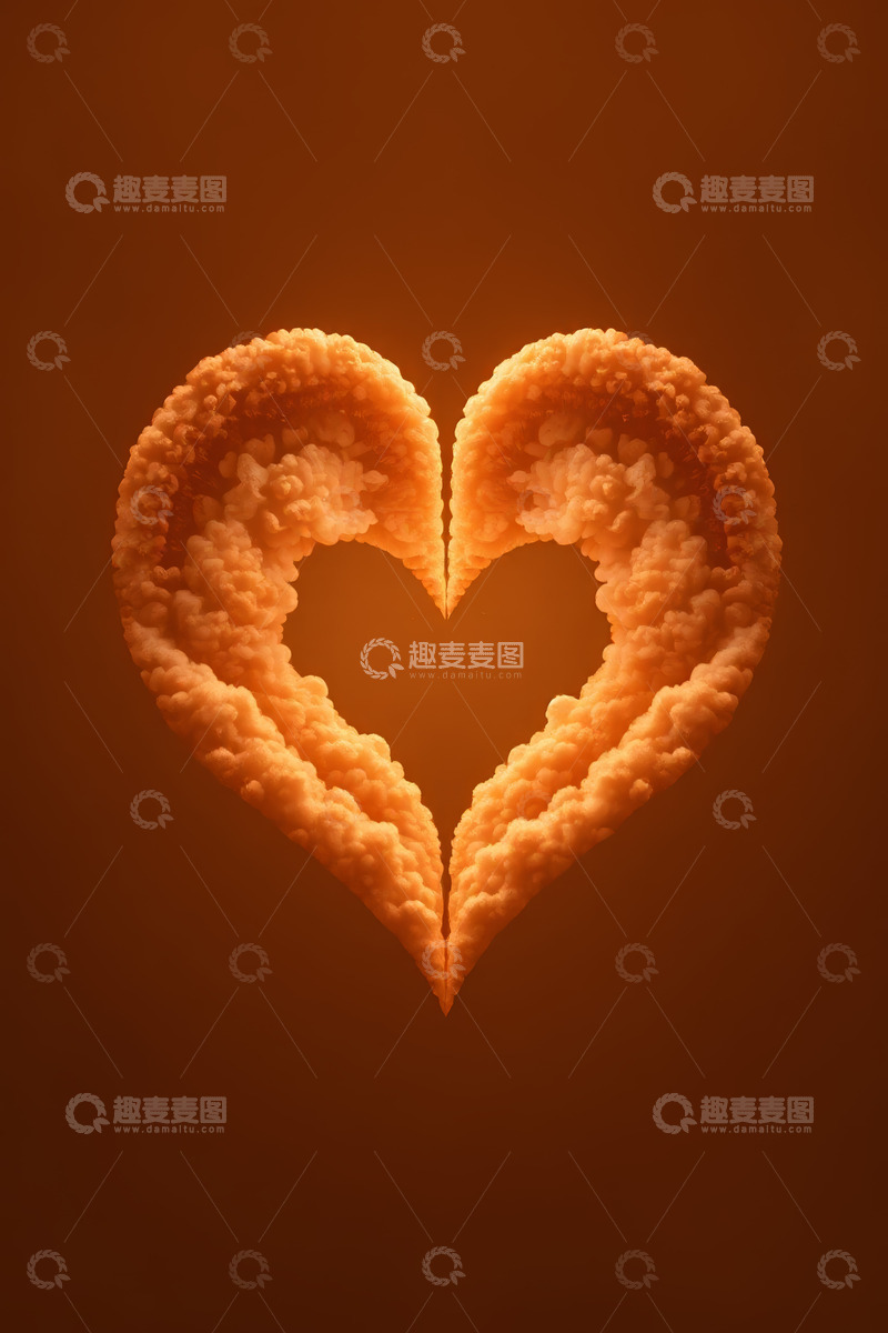 高清大图下载【趣麦麦图】心形云朵浪漫背景素材