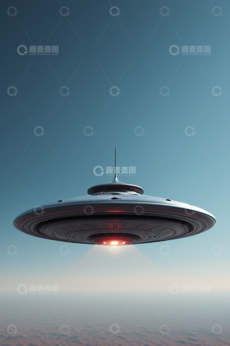 高清大图下载【趣麦麦图】空中飞行的科幻宇宙飞船