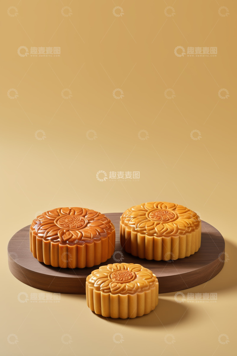 高清大图下载【趣麦麦图】传统中式月饼特写