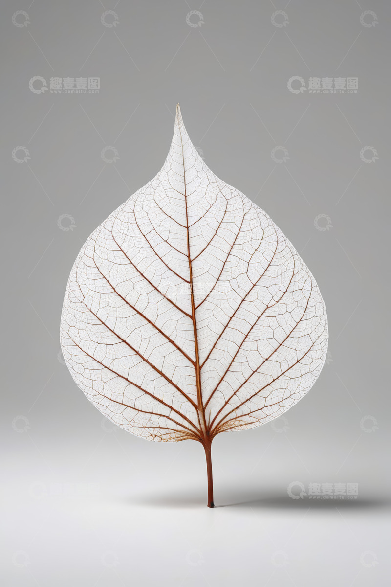 高清大图下载【趣麦麦图】单枚叶脉清晰植物叶片特写