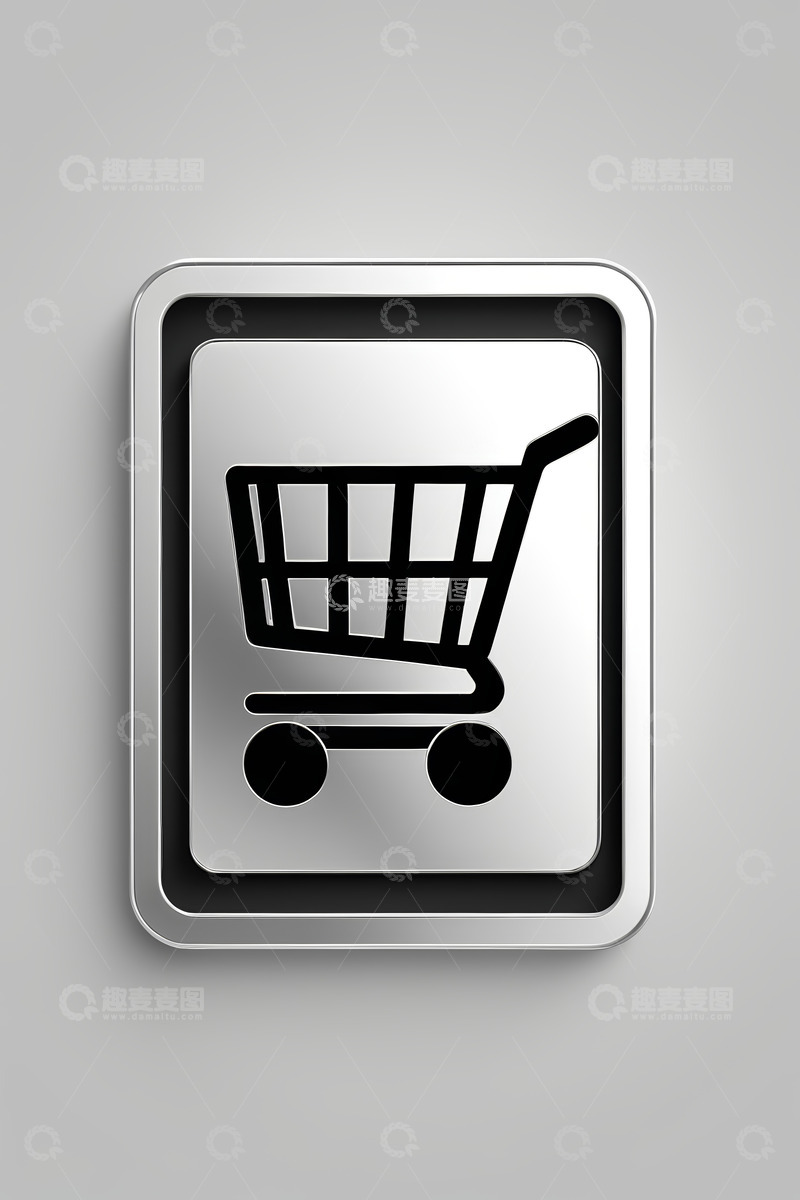 高清大图下载【趣麦麦图】购物图标金属质感样式