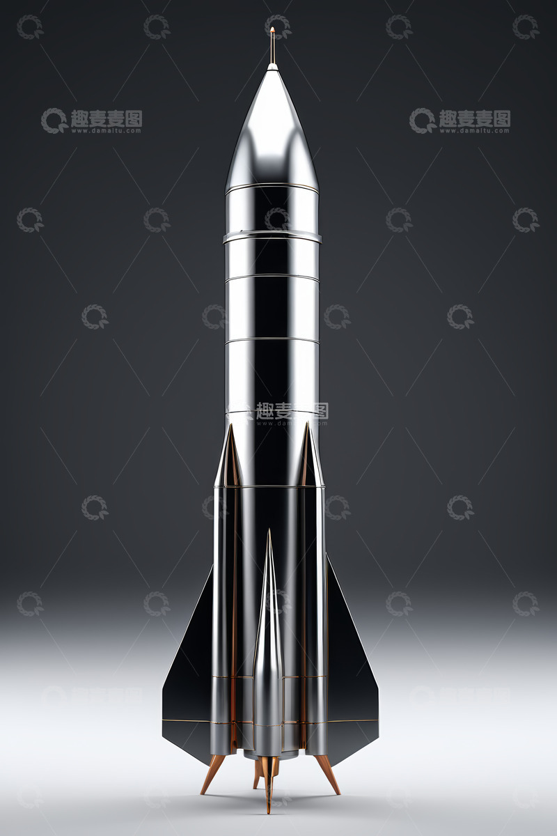 高清大图下载【趣麦麦图】银色火箭三维模型