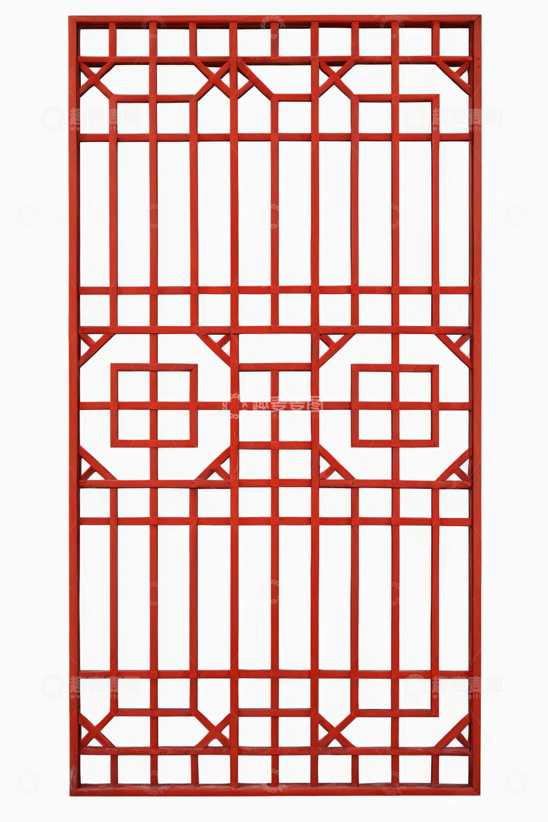 高清大图下载【趣麦麦图】中式红色窗格装饰图案