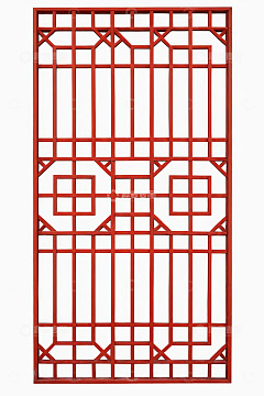 中式红色窗格装饰图案