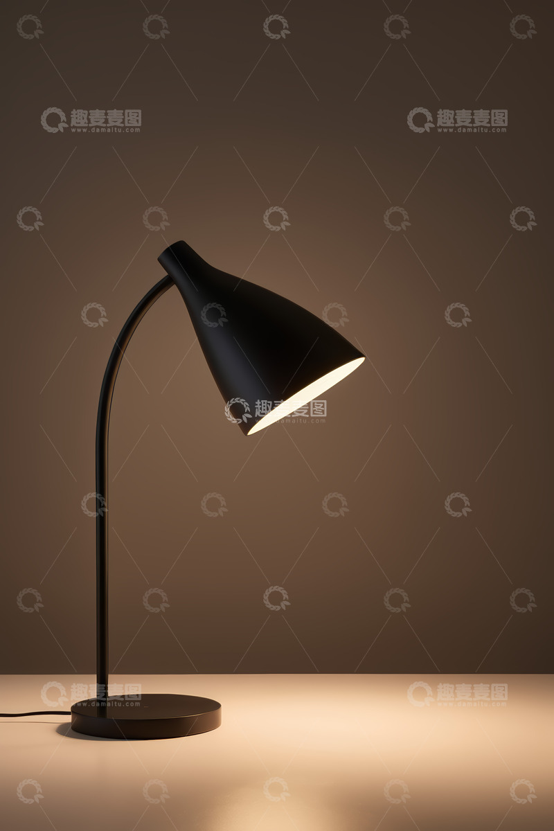 高清大图下载【趣麦麦图】简约黑色台灯特写