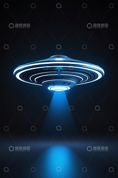 科幻风格宇宙飞船悬浮画面