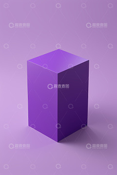 紫色立体几何立方体