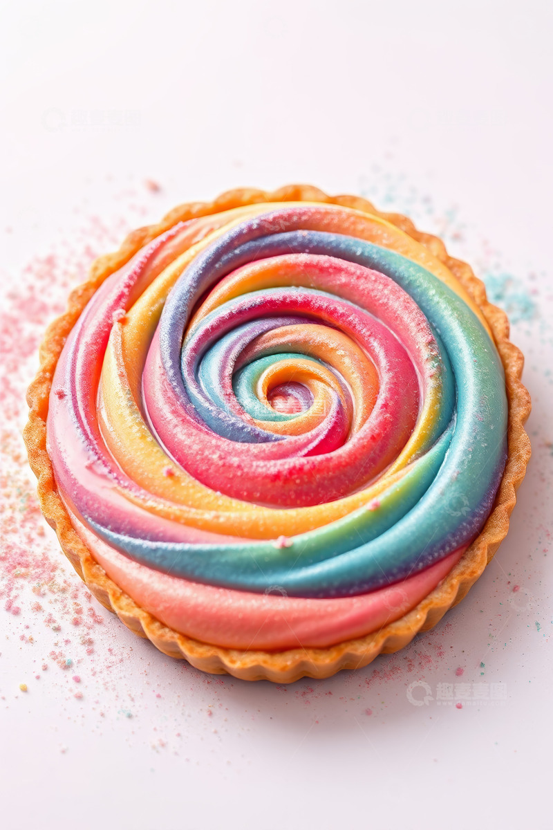 高清大图下载【趣麦麦图】彩色旋涡装饰的美味甜点