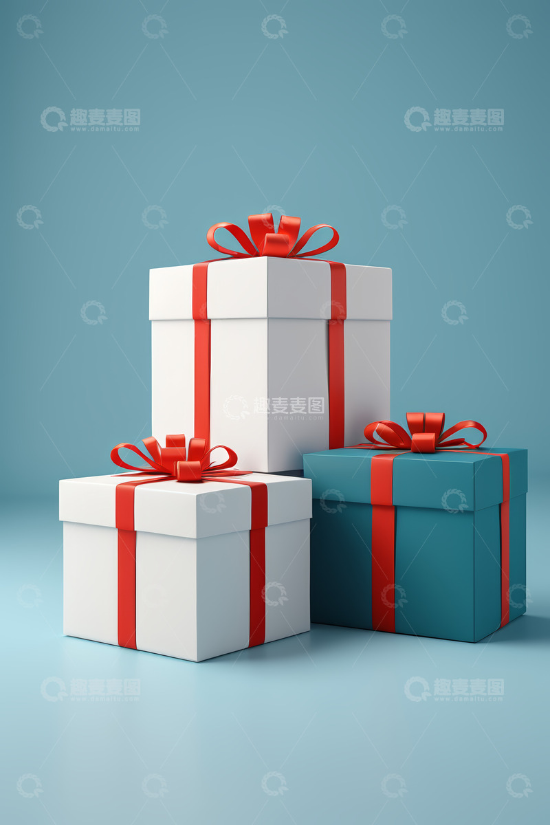 高清大图下载【趣麦麦图】多彩礼品盒堆叠素材