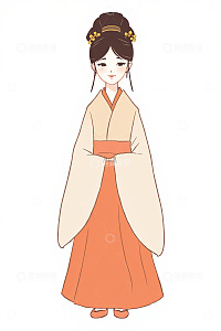 卡通风格古装女子形象