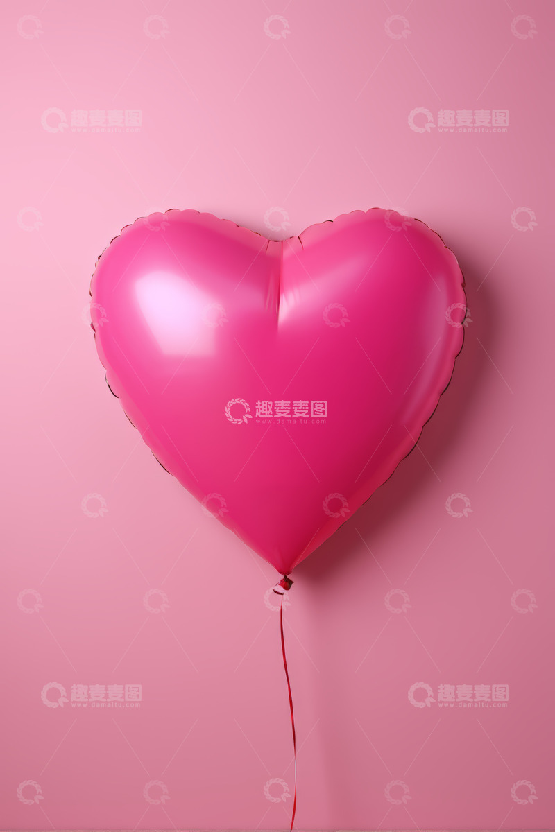 高清大图下载【趣麦麦图】粉色心形气球背景素材