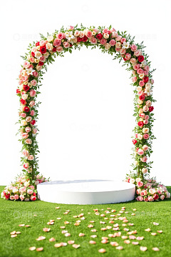 户外婚礼花拱门装饰场景