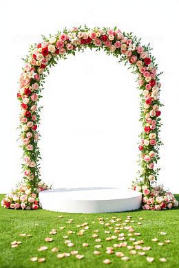 户外婚礼花拱门装饰场景