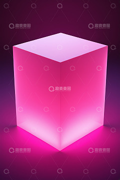 粉色发光立方体抽象背景素材