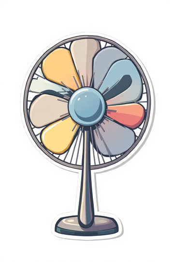 卡通风格落地电风扇素材