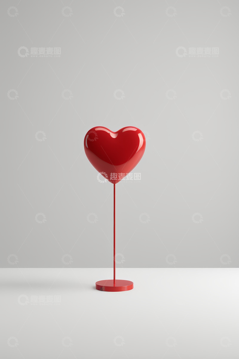 高清大图下载【趣麦麦图】红色爱心摆件静物素材