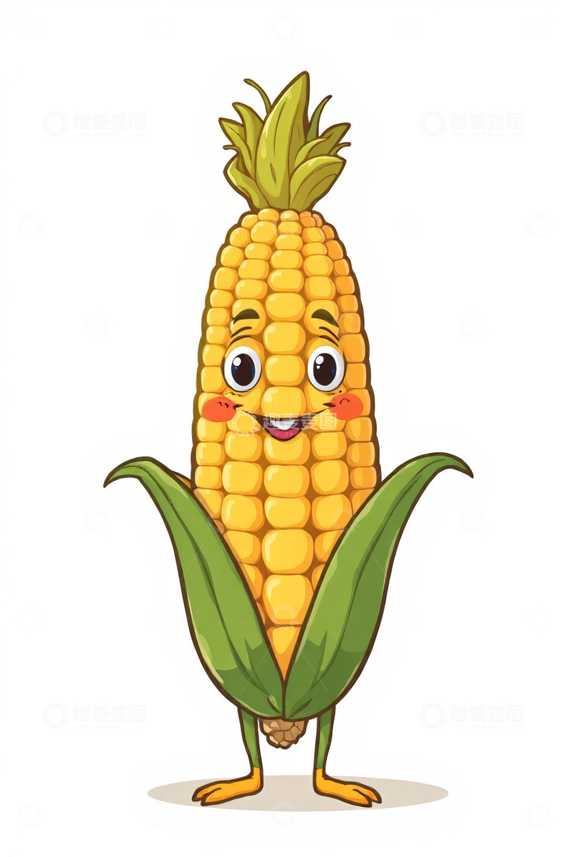 高清大图下载【趣麦麦图】卡通拟人化玉米形象