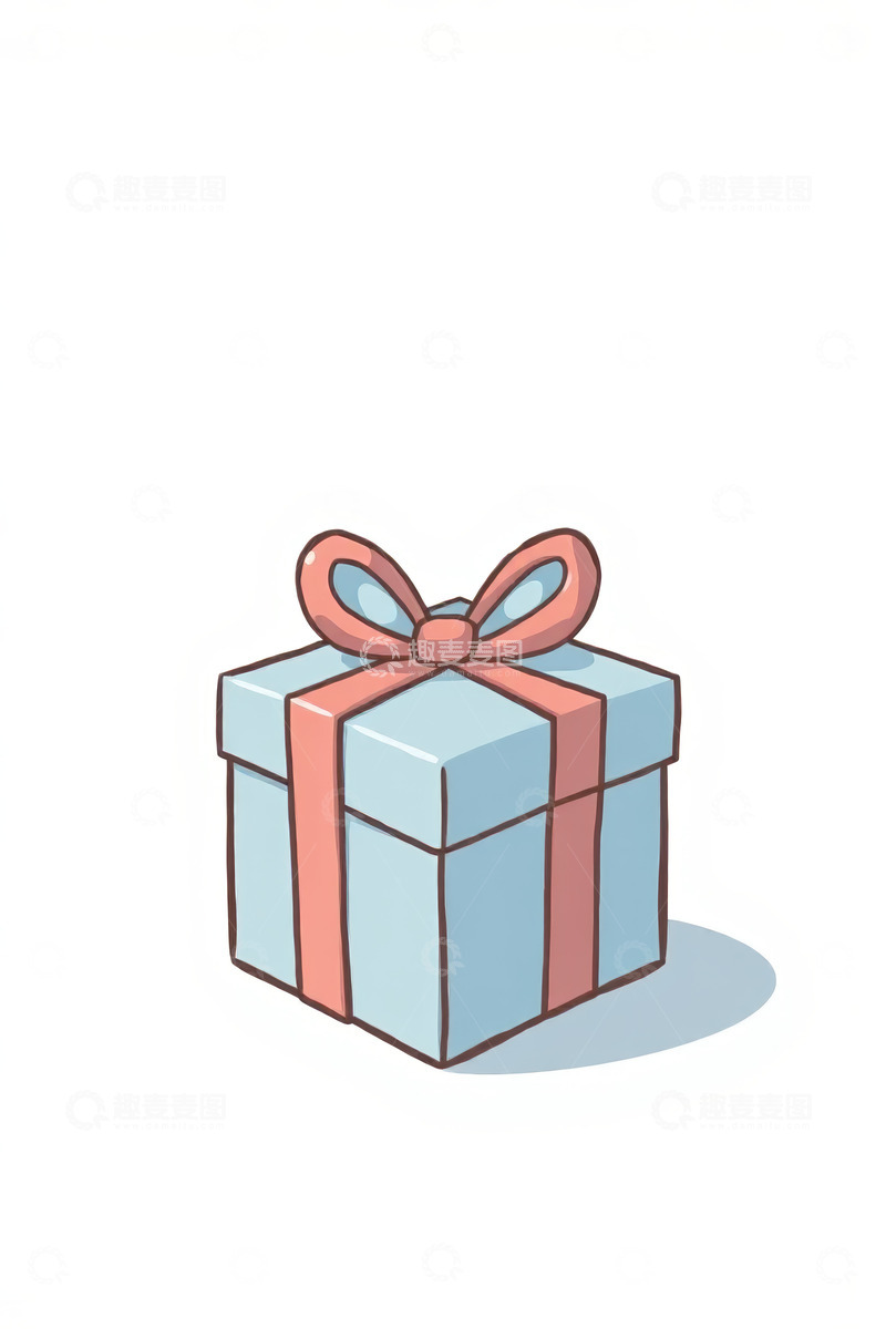 高清大图下载【趣麦麦图】蓝色礼物盒动画插图