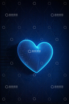 蓝色抽象心形图案