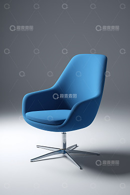 现代蓝色舒适单人办公椅