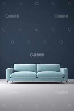 浅蓝色双人沙发室内展示
