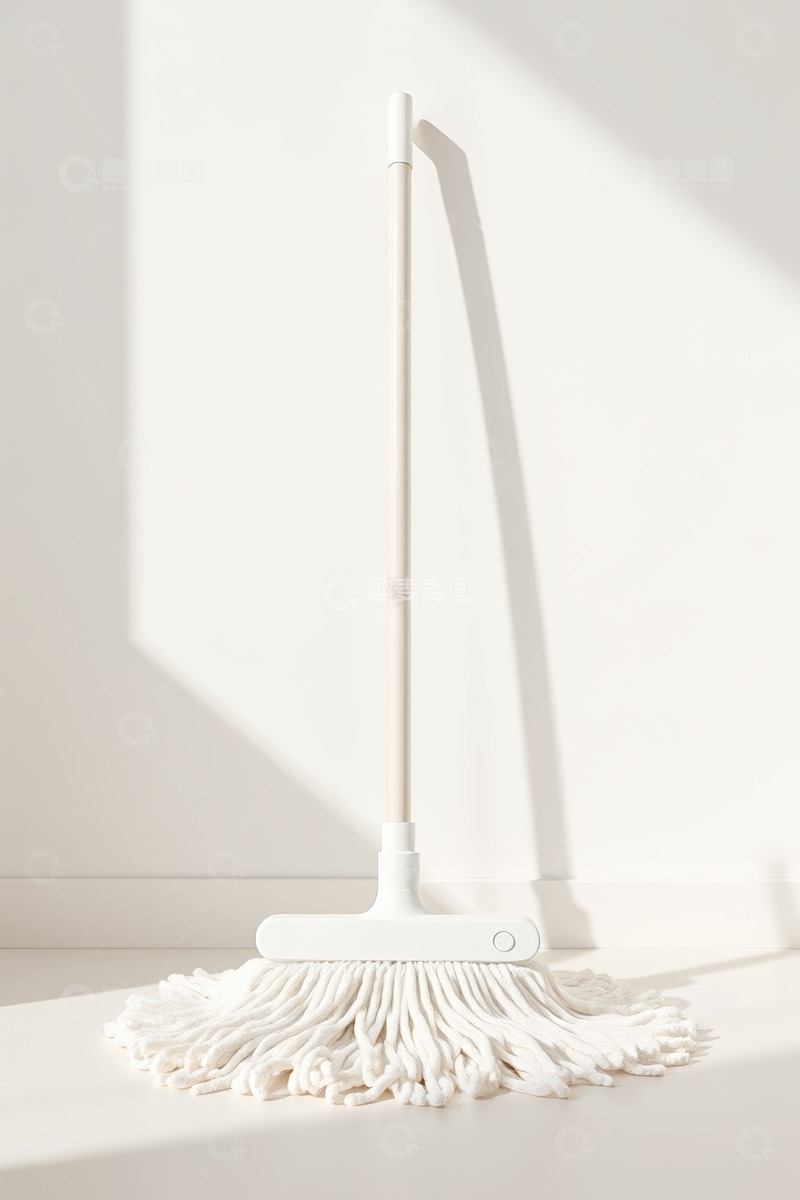 高清大图下载【趣麦麦图】室内白色拖把清洁工具