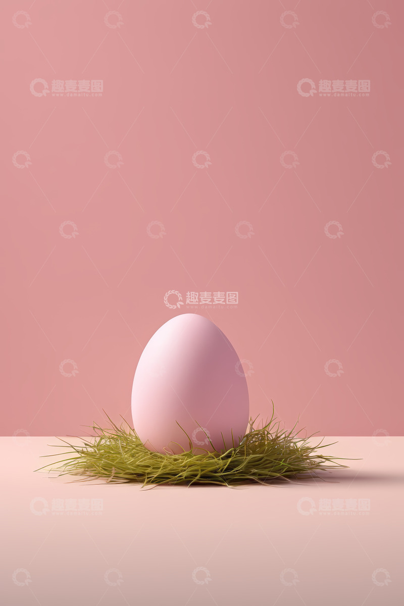 高清大图下载【趣麦麦图】粉色背景上的鸡蛋装饰素材