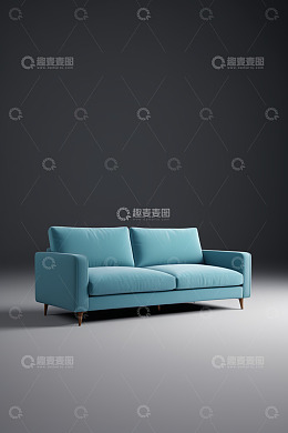 浅蓝色双人沙发展示