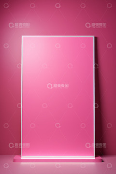 粉色背景广告牌展示素材