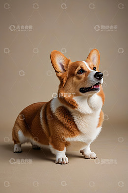 站立的柯基犬特写