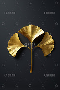 金色银杏叶静物特写