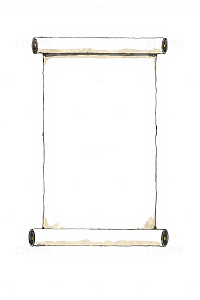 手绘空白卷轴素材