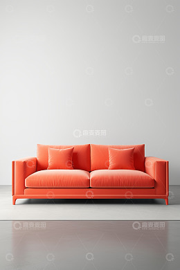 橙色双人沙发家居场景