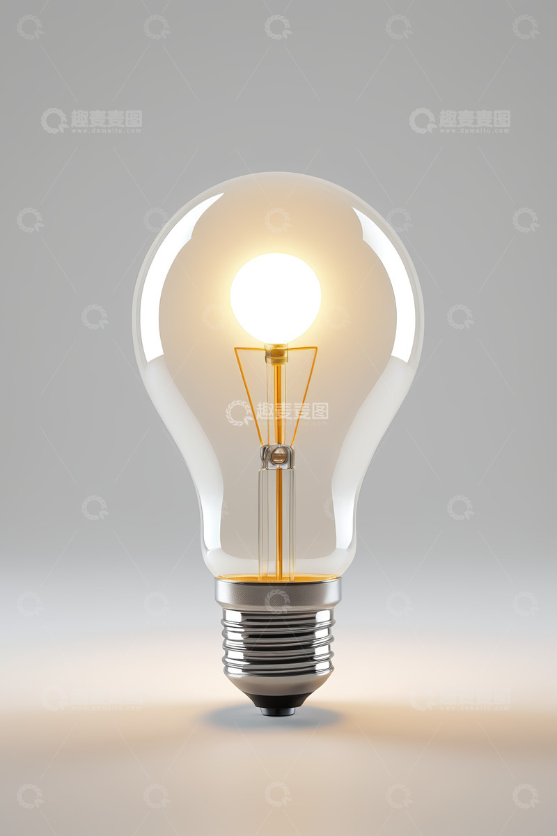 高清大图下载【趣麦麦图】-发光灯泡特写素材