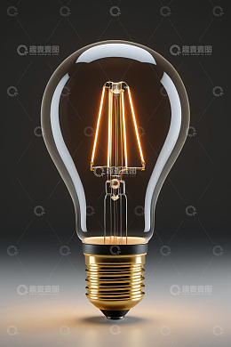 发光的复古灯泡特写