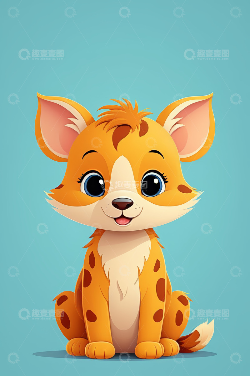 高清大图下载【趣麦麦图】可爱卡通小猎豹形象
