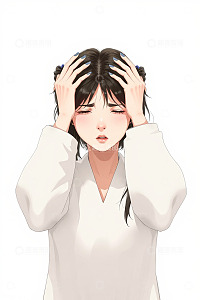 苦恼忧愁的年轻女性