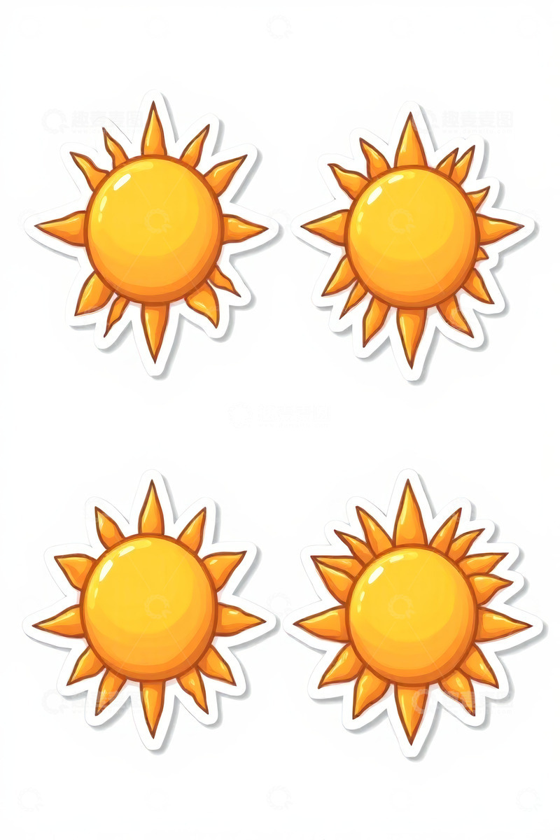 高清大图下载【趣麦麦图】卡通风格太阳图案素材