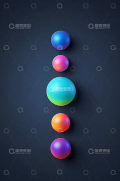 深色背景上的彩色球体