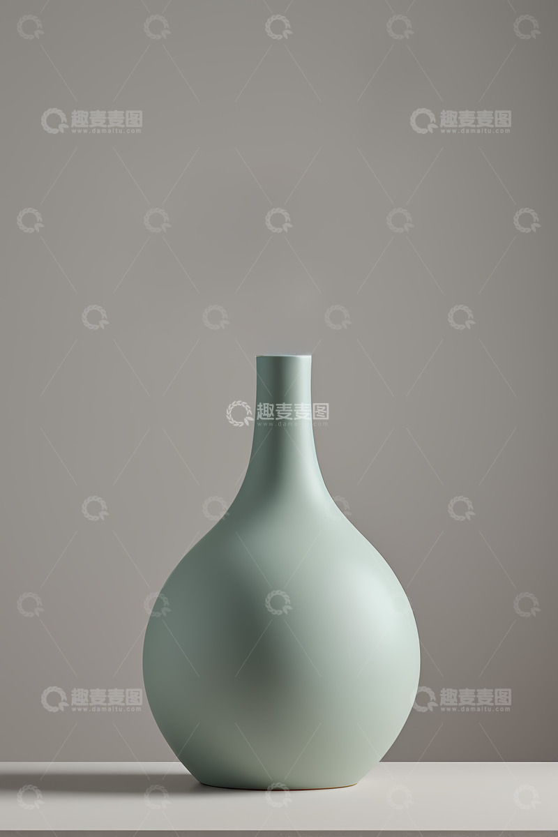 高清大图下载【趣麦麦图】浅绿色花瓶特写静物素材