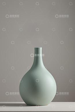 浅绿色花瓶特写静物素材