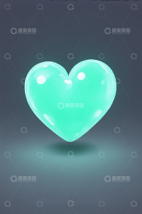 浅绿色心形图案素材