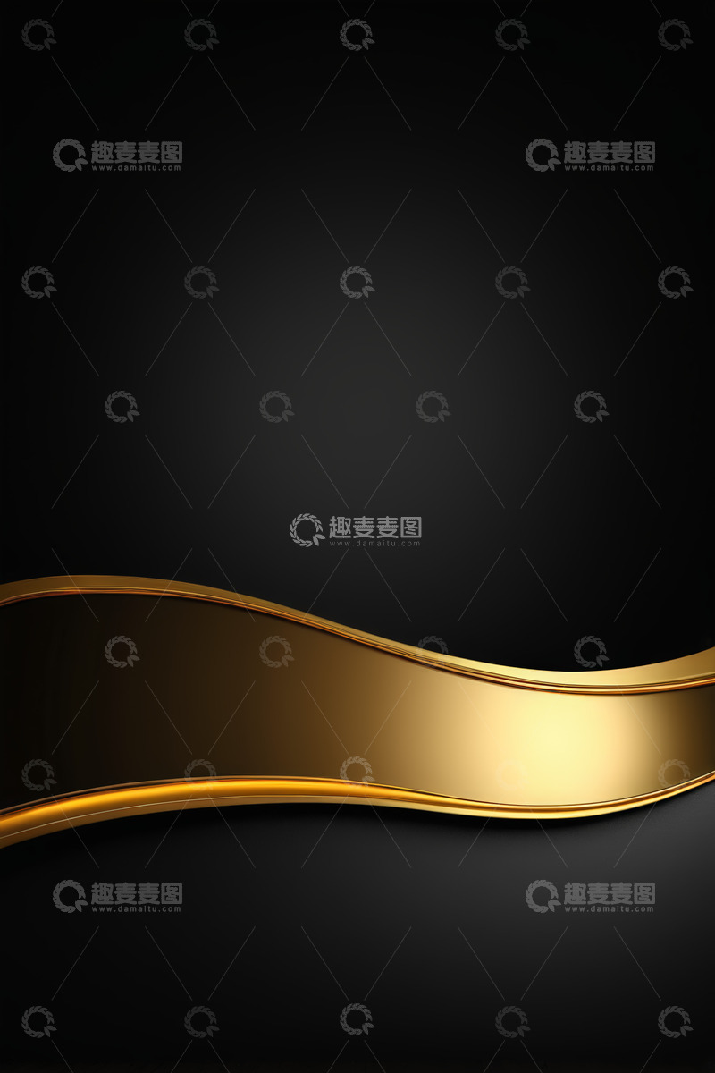 高清大图下载【趣麦麦图】黑金风格波浪背景