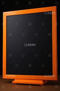 橙色框架黑色空白展示板