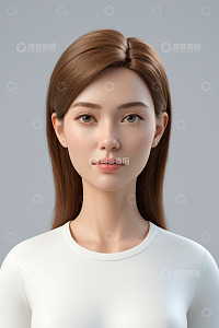 年轻女性正面肖像