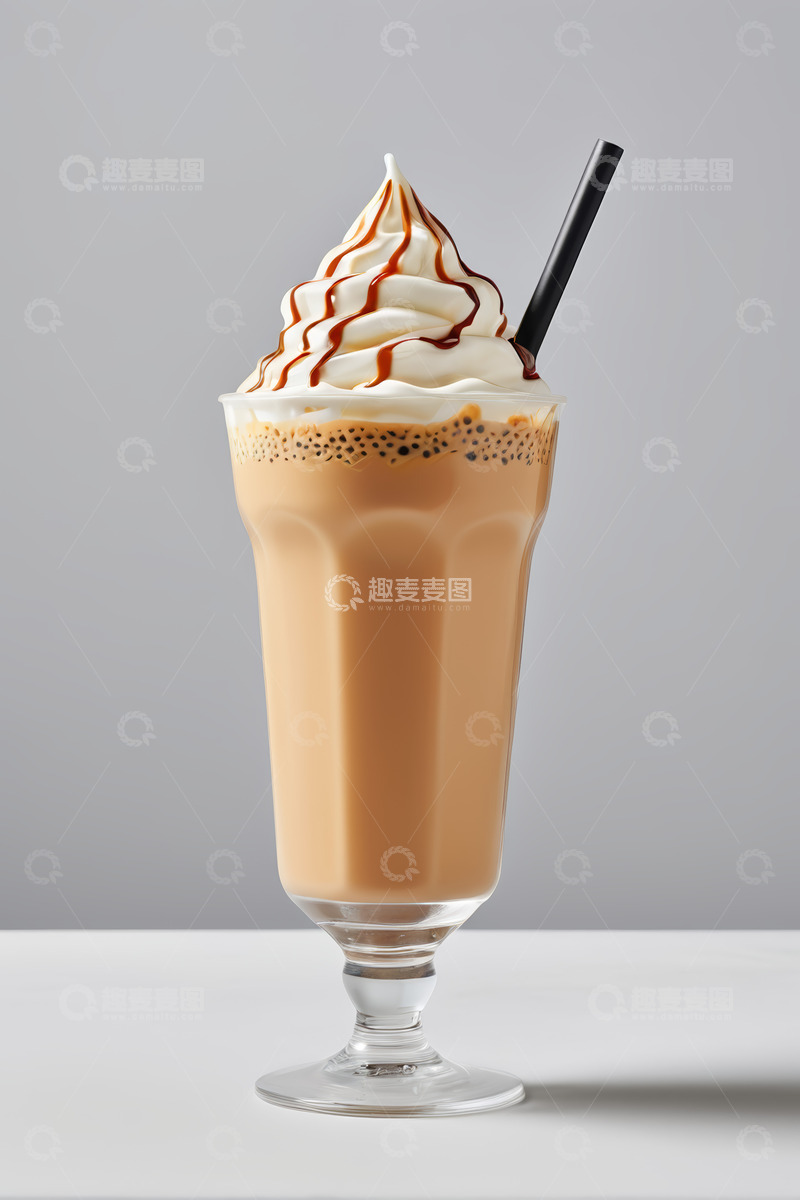 高清大图下载【趣麦麦图】高脚杯装奶油咖啡饮品