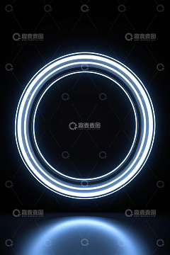 黑色背景上的发光圆环