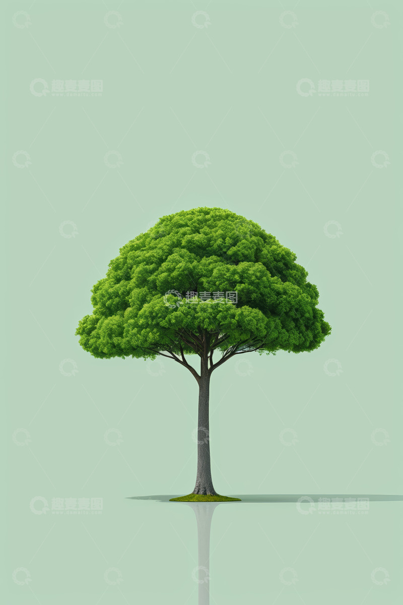 高清大图下载【趣麦麦图】单棵绿色树木素材