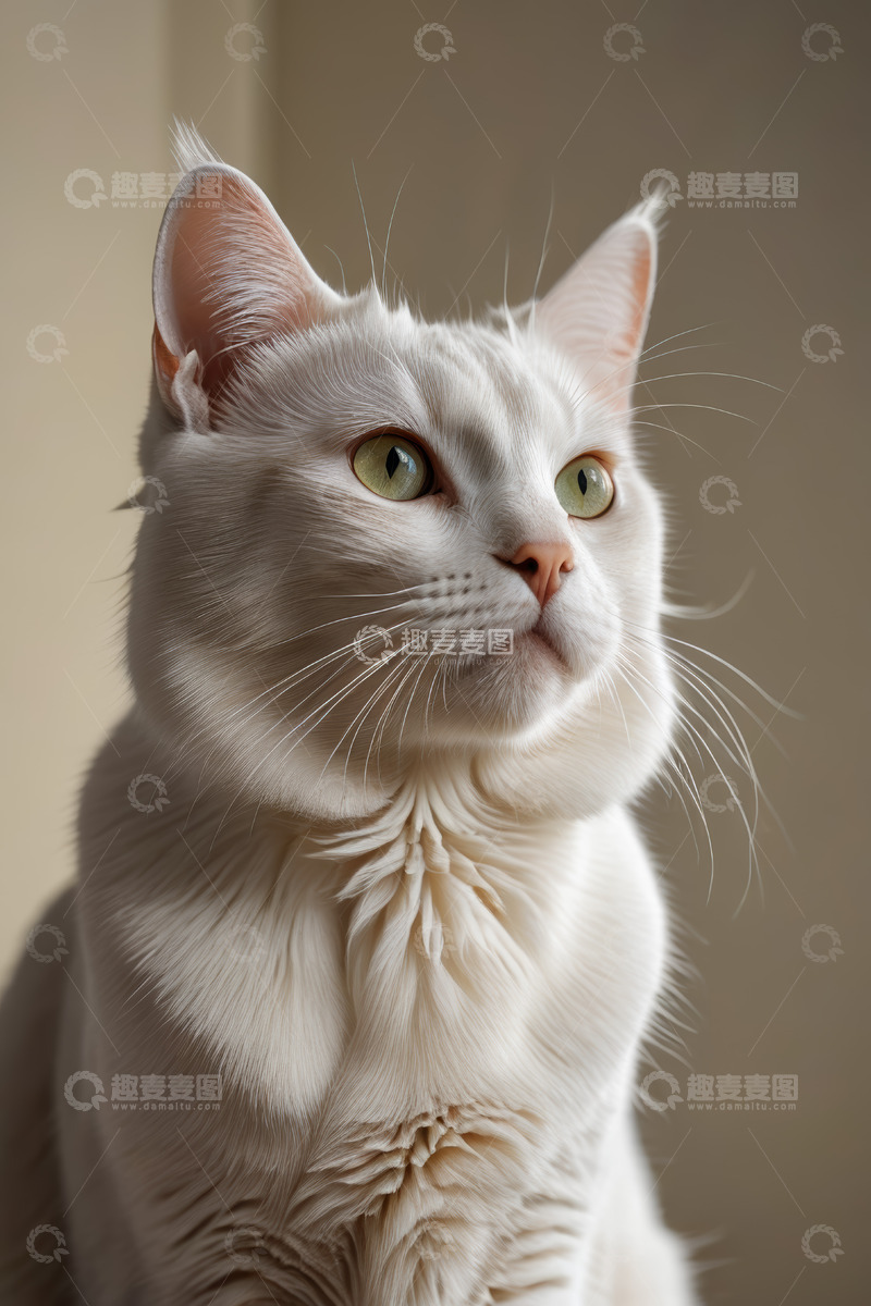 高清大图下载【趣麦麦图】白色猫咪特写